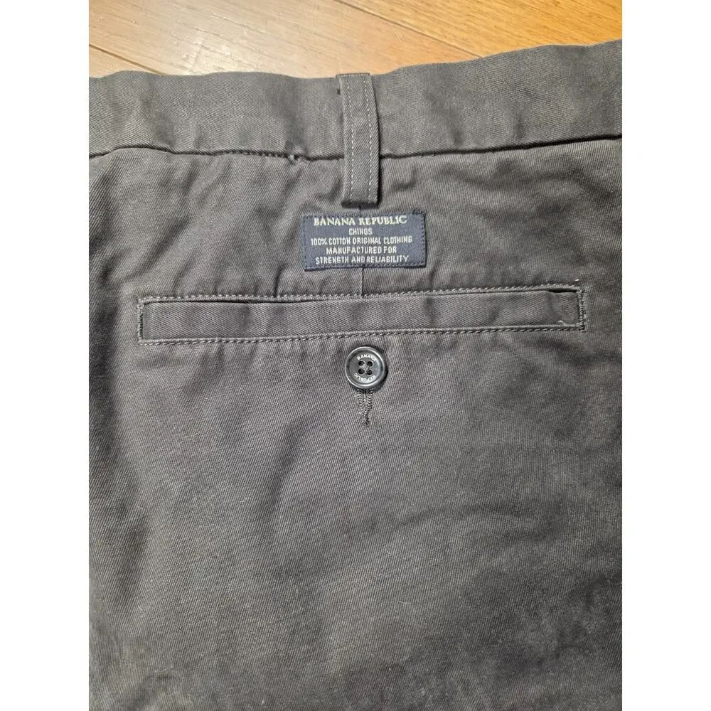 Banana Republic Chinos Mens 38x32 Black Cotton Straight Leg Pants Classic